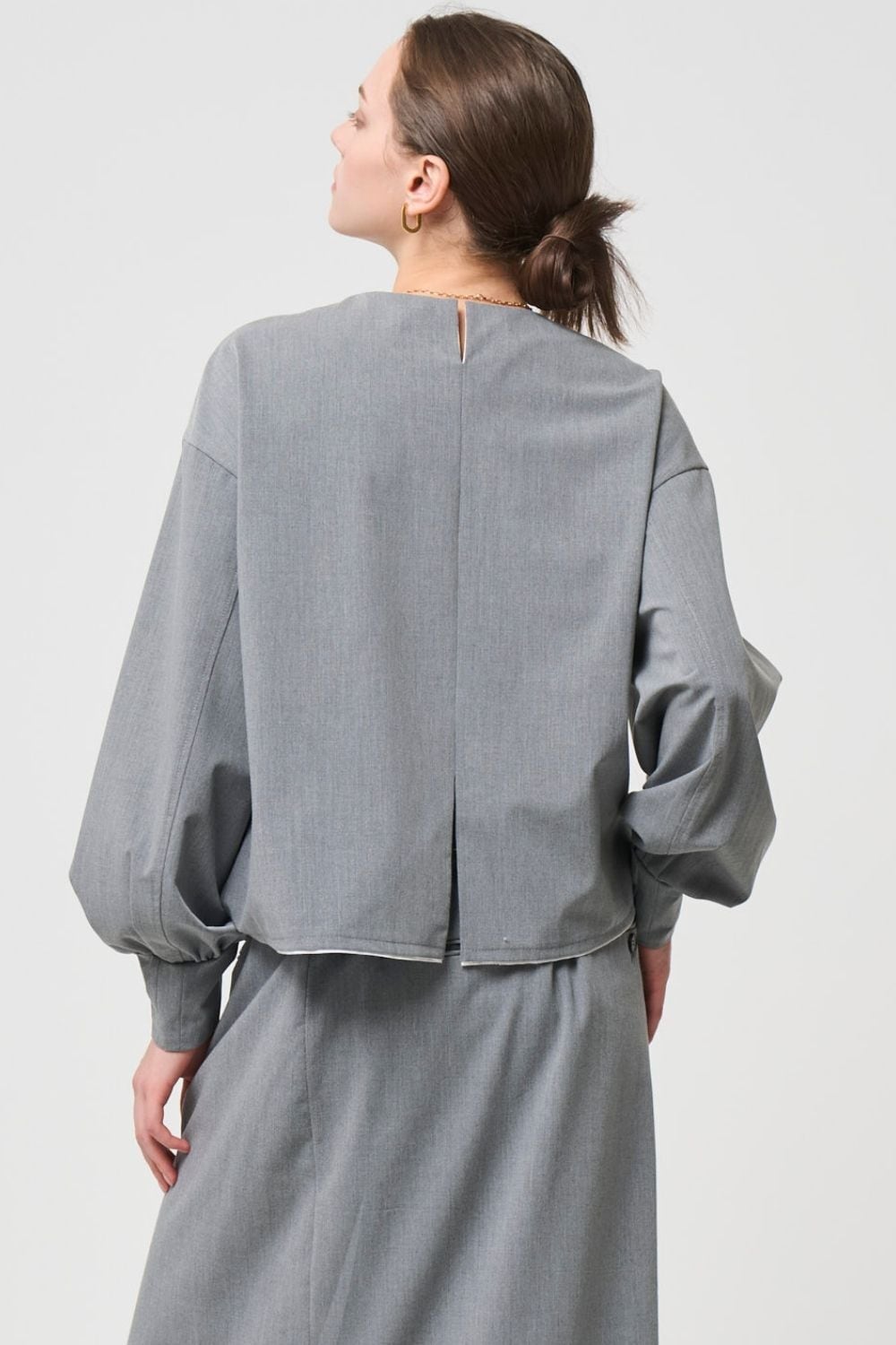 Mannish Pocket Tops - GRAY