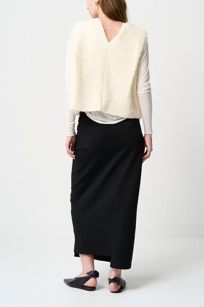 2way Sheer back open T-shirt - WHITE