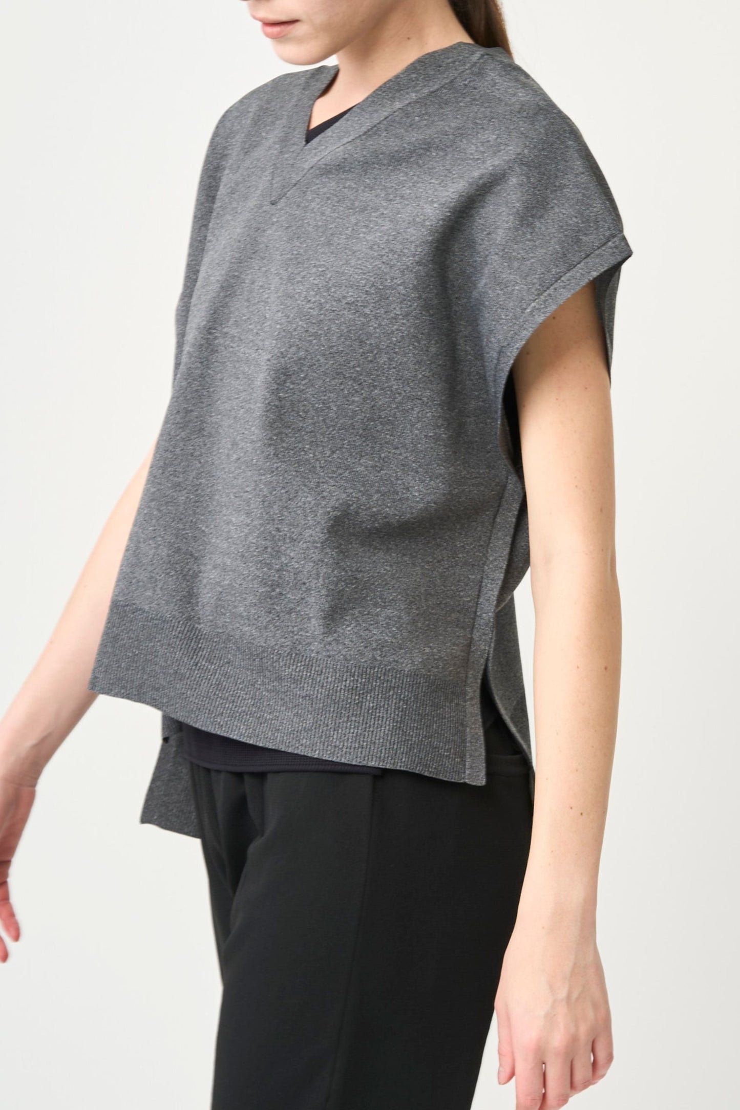 2way Spring Knit Poncho - GRAY