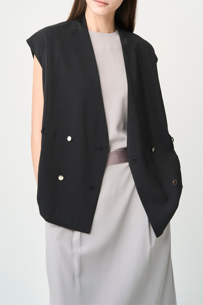 W Shape Gilet - BLACK