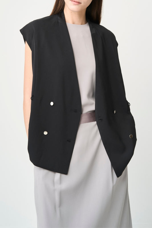 W Shape Gilet - BLACK