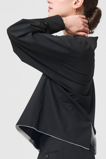 Mannish Pocket Tops - BLACK