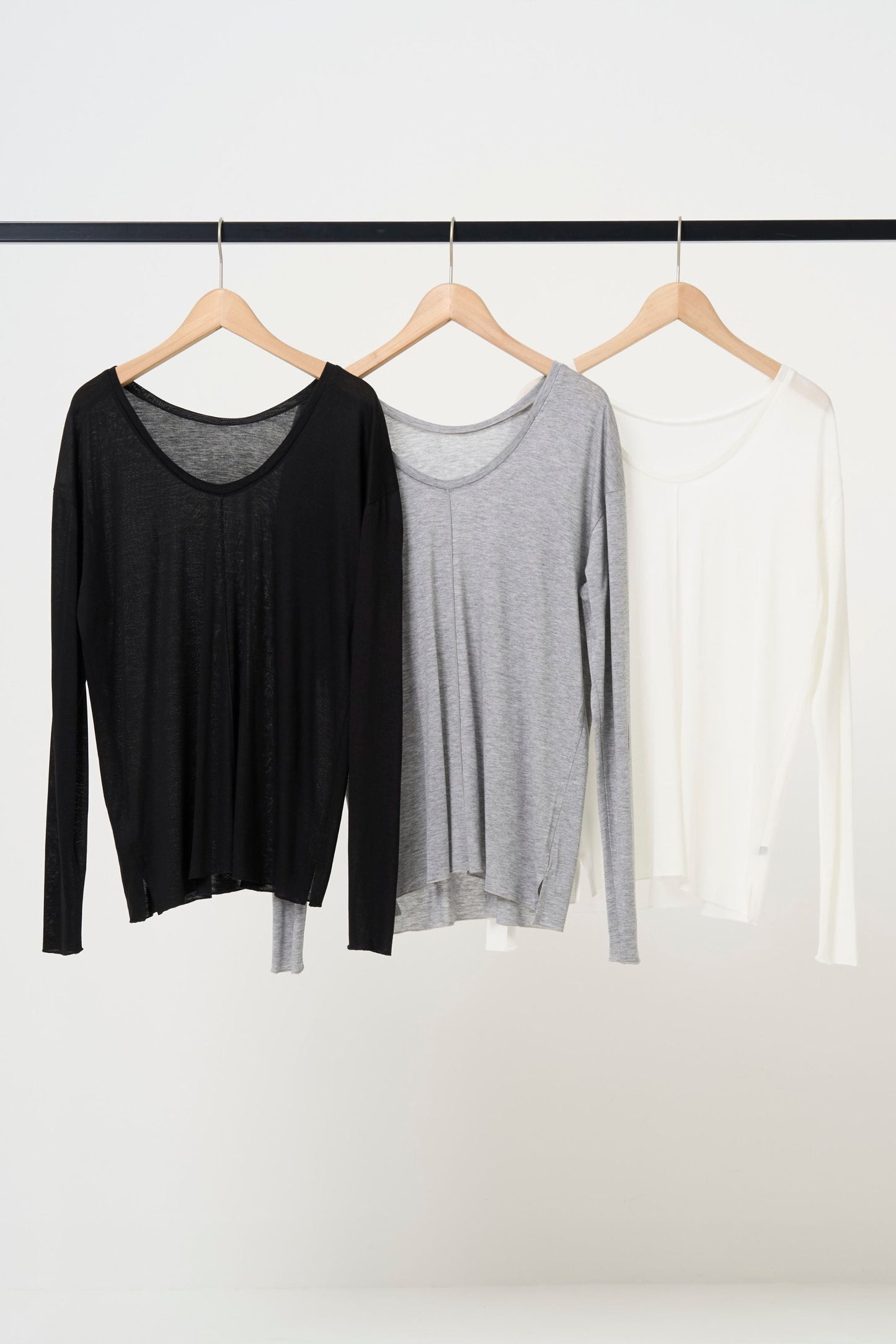 2way Sheer back open T-shirt - GRAY