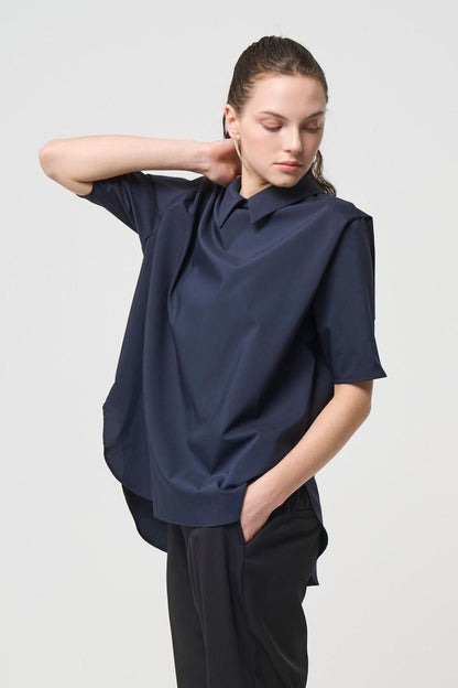 2way Collar Blouse - NAVY