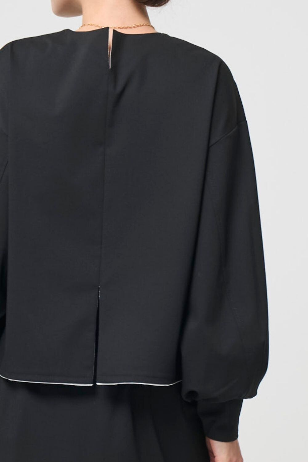 Mannish Pocket Tops - BLACK