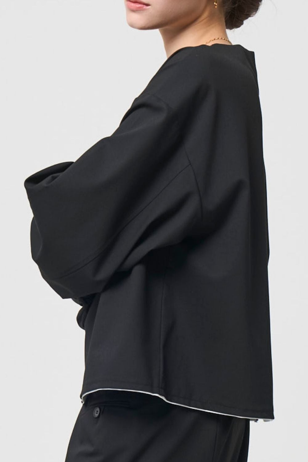 Mannish Pocket Tops - BLACK