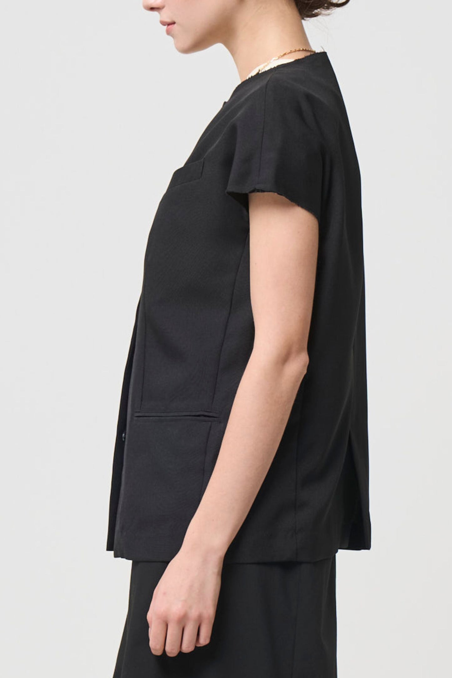Short Sleeves Shirts Jacket - BLACK
