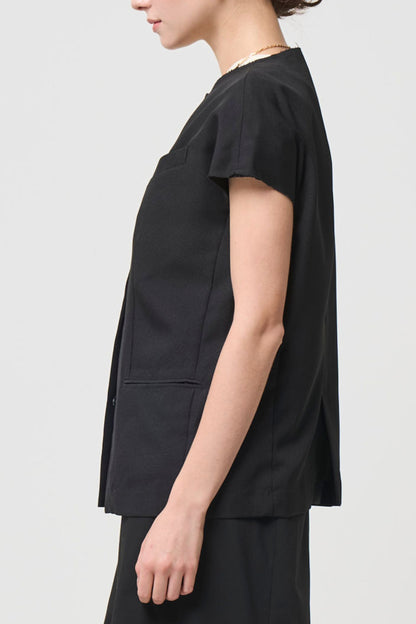 Short Sleeves Shirts Jacket - BLACK