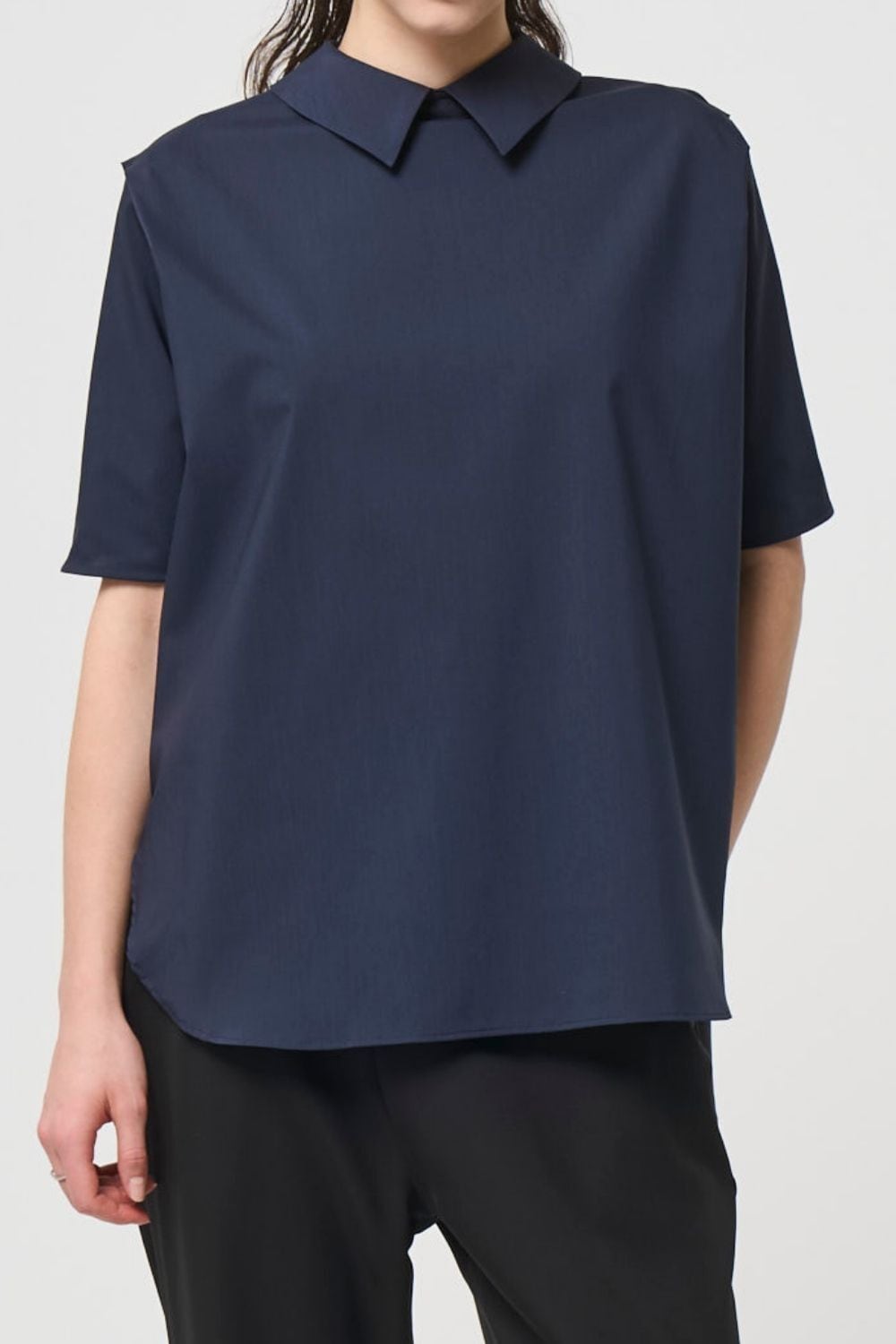 2way Collar Blouse - NAVY