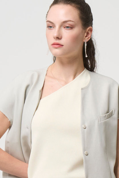 再入荷 Minimal Shoulder Cutsew - OFF WHITE