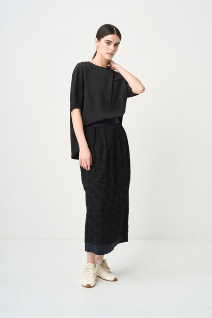 Rain Jacquard Skirt - BLACK