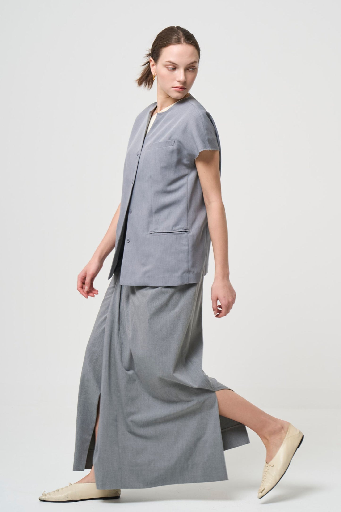 Short Sleeves Shirts Jacket - GRAY