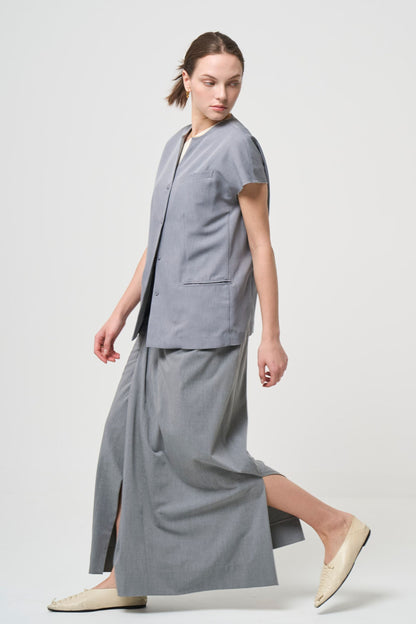 Short Sleeves Shirts Jacket - GRAY