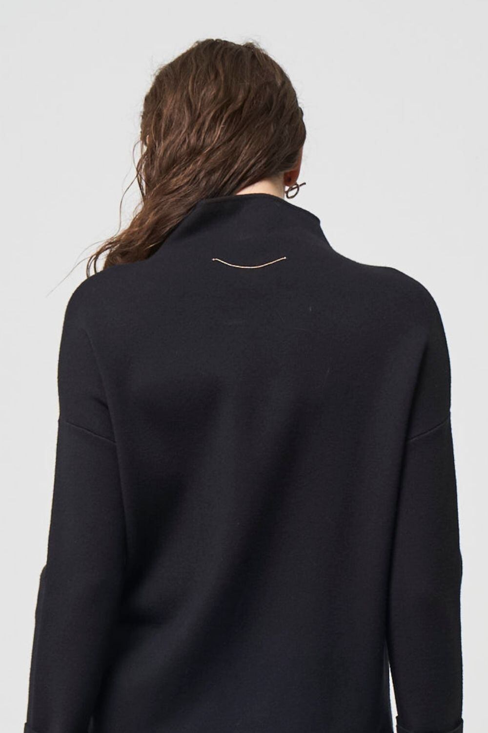 Bottle neck Knit - BLACK