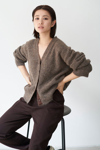 Shaggy Cardigan - BROWN