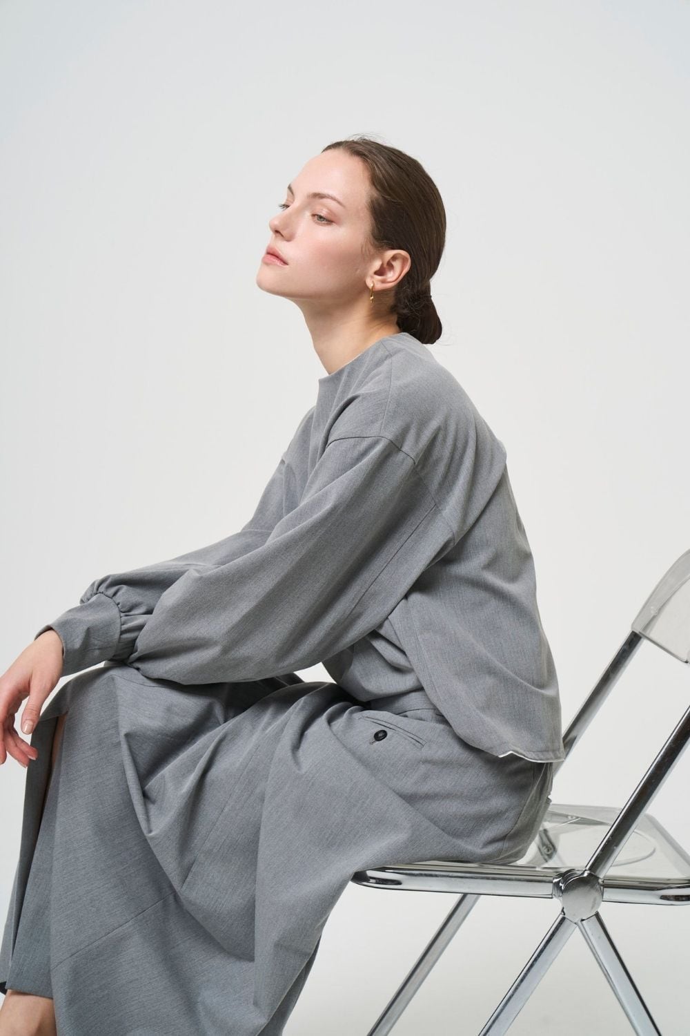 Mannish Pocket Tops - GRAY