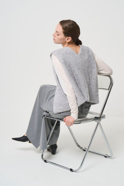 2way Sheer back open T-shirt - WHITE