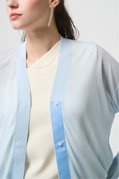 Breathable Cotton Cardigan - BLUE