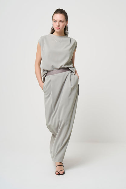 2way Long Straight Skirt - PISTACHIO GREEN