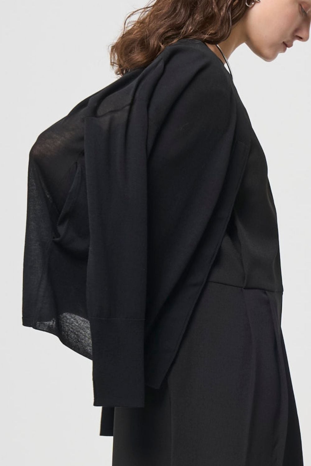 Breathable Cotton Cardigan - BLACK