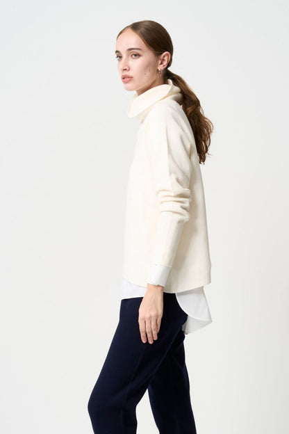 STAND-UP COLLAR OVER SHIRT - WHITE