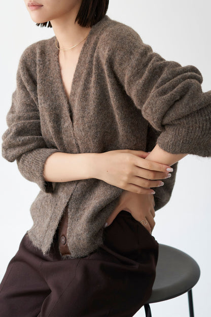 Shaggy Cardigan - BROWN