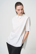 2way Collar Blouse - WHITE