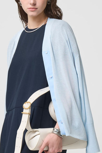 Breathable Cotton Cardigan - BLUE