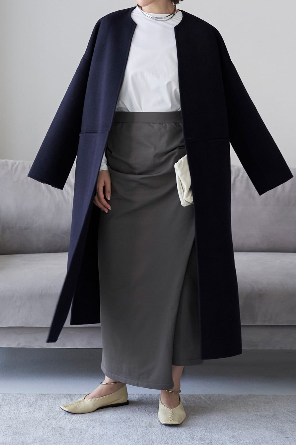 Wool River Tailored Coat - Dark Navy